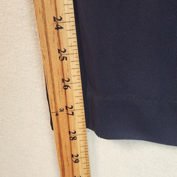 Ann Taylor Jumpsuit Halter Wide Leg WMNS L Navy Blue Sleeveless Tie Waist EUC - Picture 13 of 16